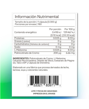 Polinicotinato de Cromo precio México CRO-200 Primetech